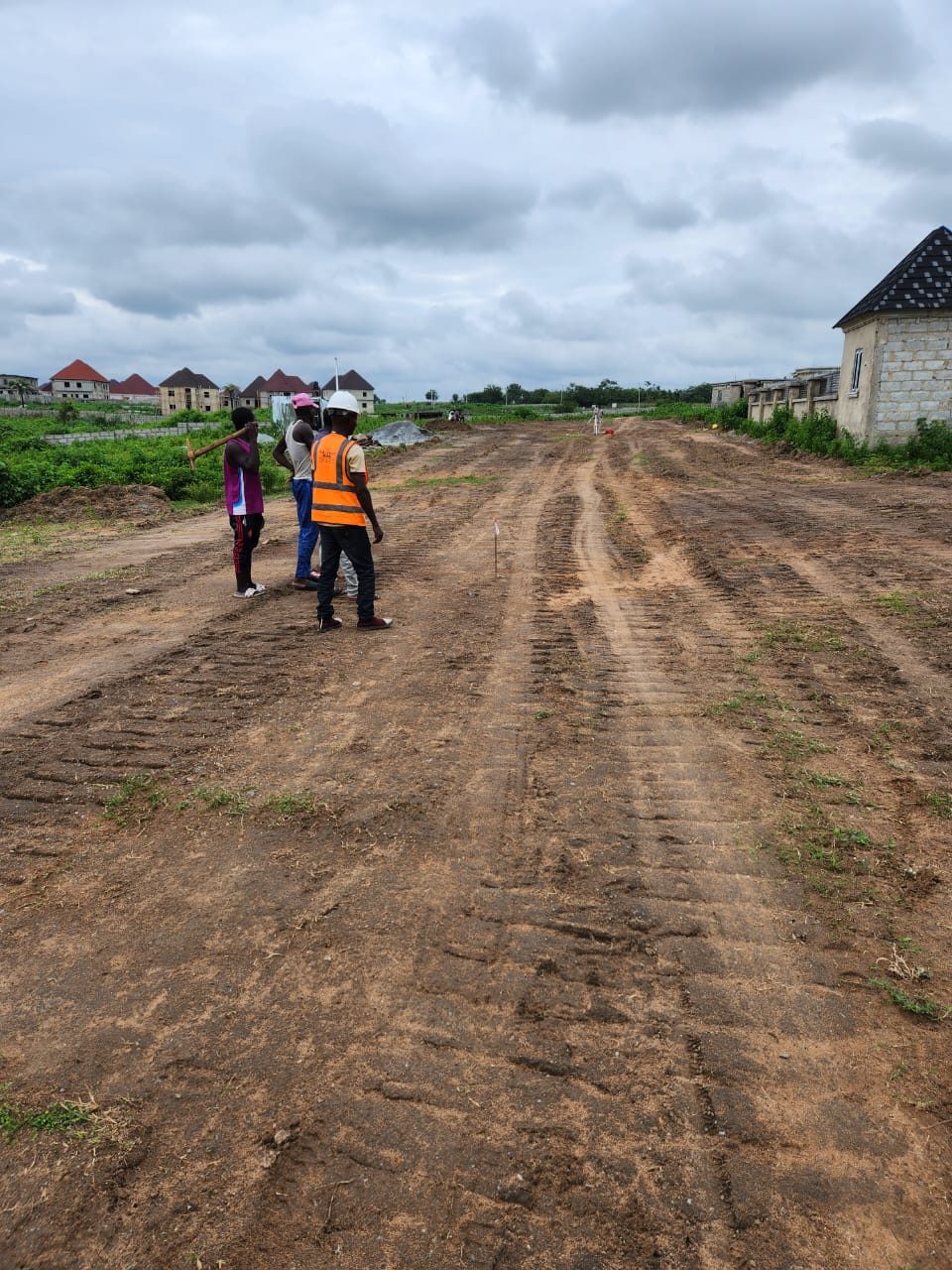 Access road formation ahead of setting out, residential estate