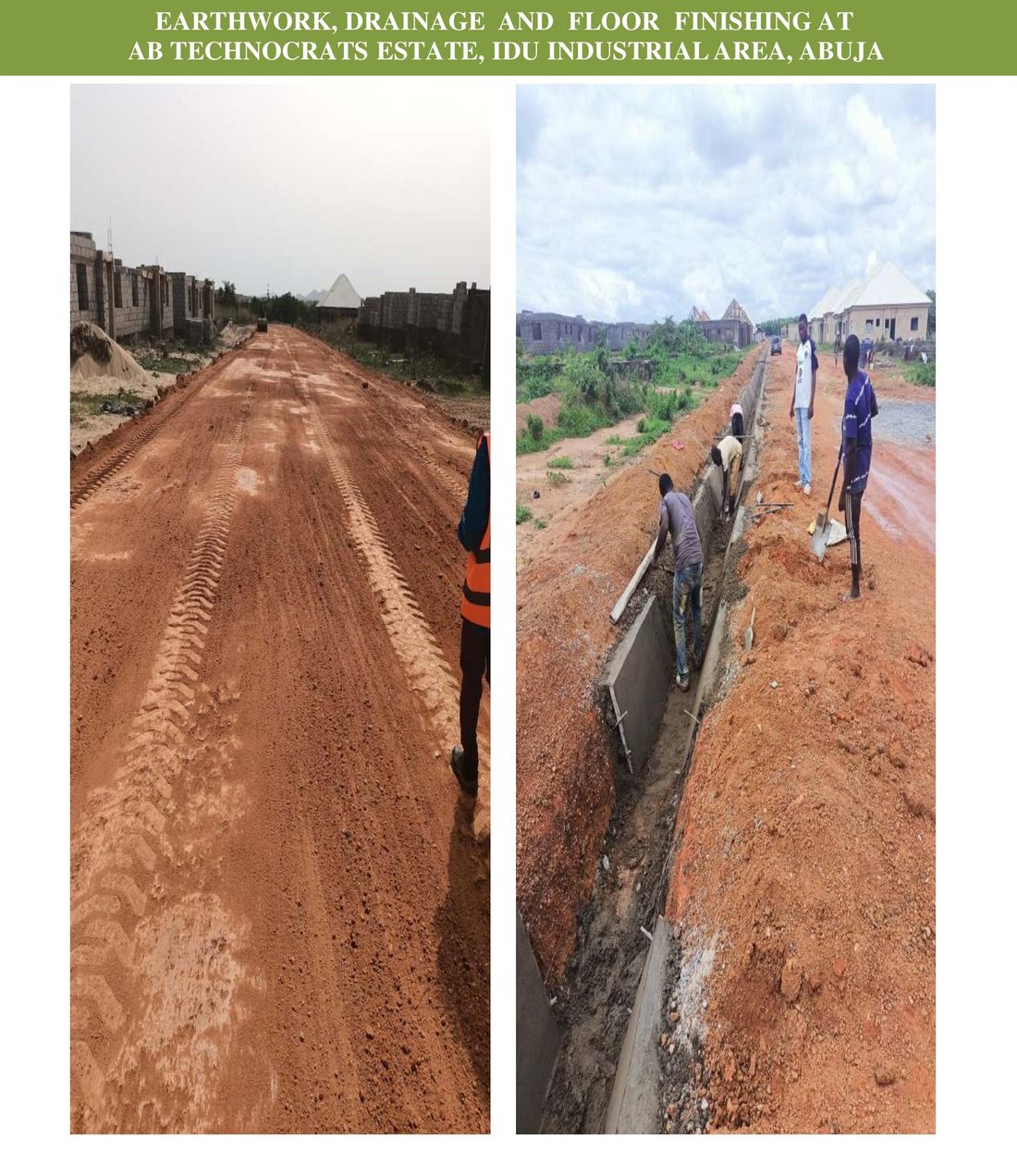 Earthwork, Drainage and Floor Finishing at AB Technocrats Estate, Idu Industrial Area, Abuja